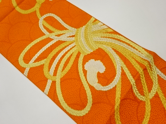 組紐に青海波・桜尽くし模様織出し袋帯